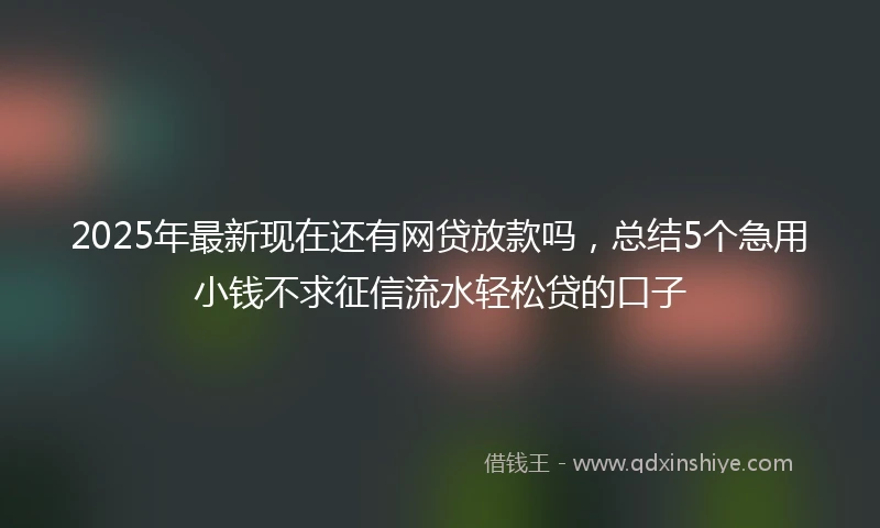 2025年最新现在还有网贷放款吗,总结5个急用小钱不求征信流水轻松贷的口子