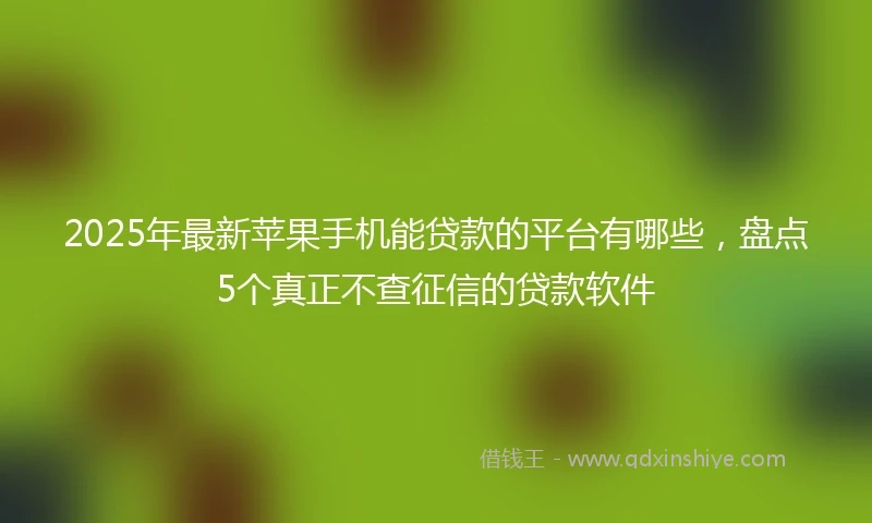2025年最新苹果手机能贷款的平台有哪些，盘点5个真正不查征信的贷款软件