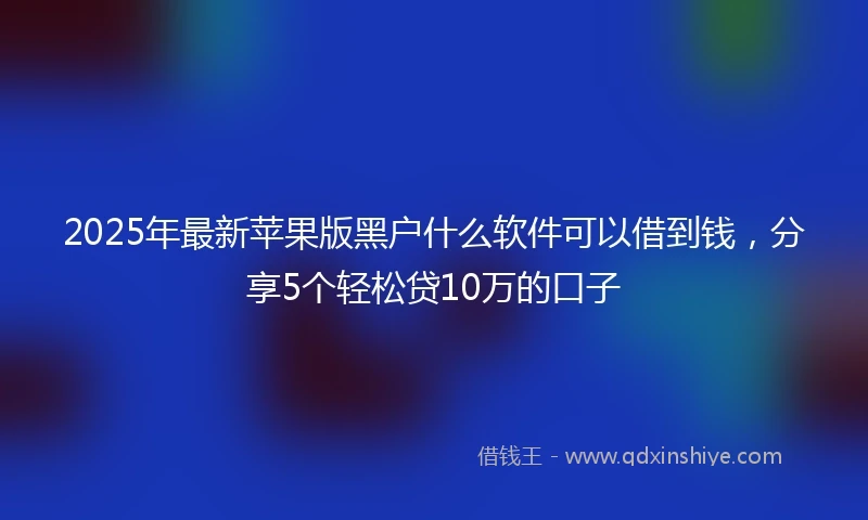 2025年最新苹果版黑户什么软件可以借到钱，分享5个轻松贷10万的口子