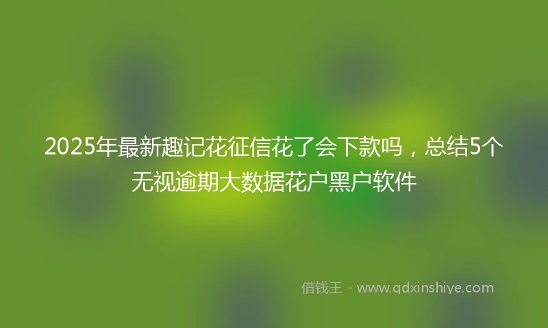 2025年最新趣记花征信花了会下款吗，总结5个无视逾期大数据花户黑户软件