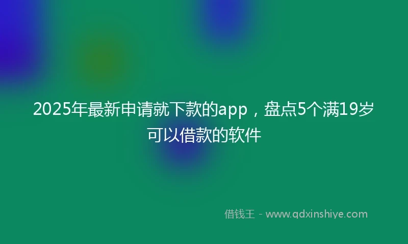2025年最新申请就下款的app，盘点5个满19岁可以借款的软件