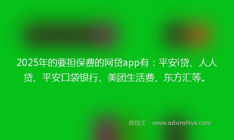 2025年的要担保费的网贷app有：平安i贷、人人贷、平安口袋银行、美团生活费、东方汇等。