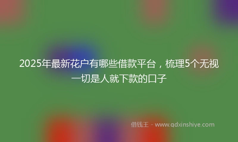 2025年最新花户有哪些借款平台，梳理5个无视一切是人就下款的口子