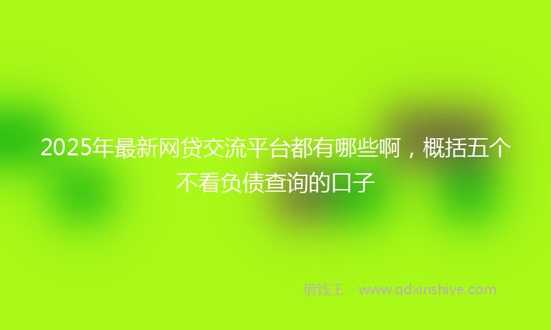 2025年最新网贷交流平台都有哪些啊，概括五个不看负债查询的口子