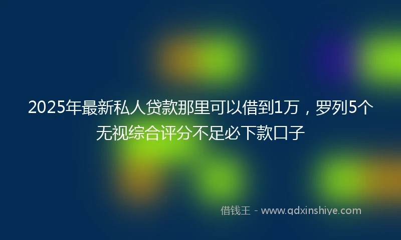 2025年最新私人贷款那里可以借到1万，罗列5个无视综合评分不足必下款口子