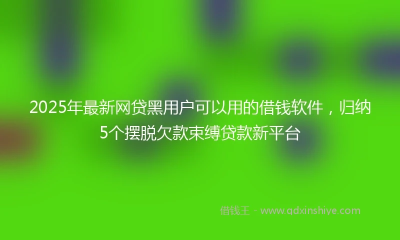 2025年最新网贷黑用户可以用的借钱软件，归纳5个摆脱欠款束缚贷款新平台