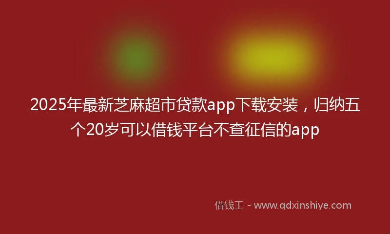 2025年最新芝麻超市贷款app下载安装，归纳五个20岁可以借钱平台不查征信的app