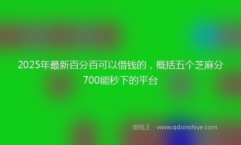 2025年最新百分百可以借钱的，概括五个芝麻分700能秒下的平台