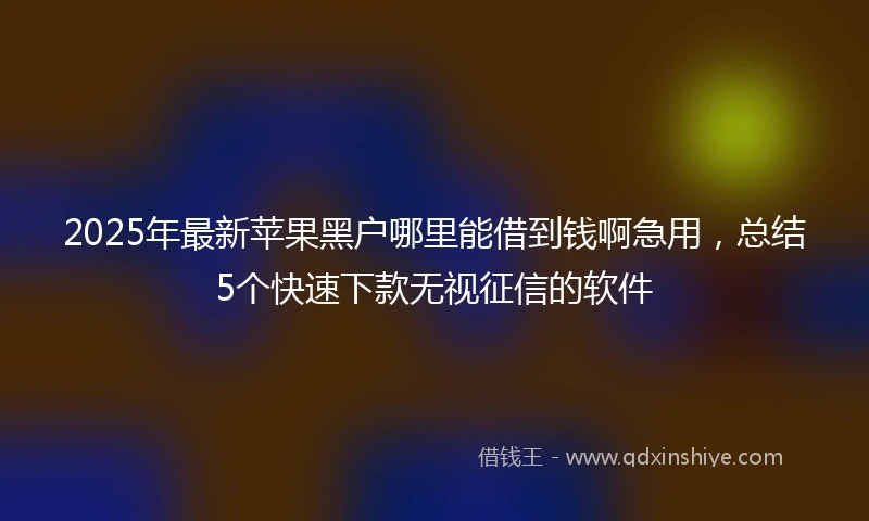 2025年最新苹果黑户哪里能借到钱啊急用,总结5个快速下款无视征信的软件