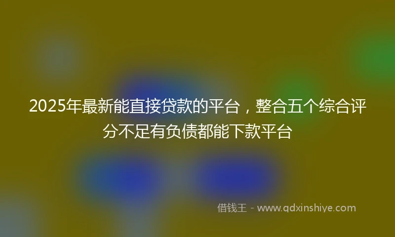 2025年最新能直接贷款的平台，整合五个综合评分不足有负债都能下款平台