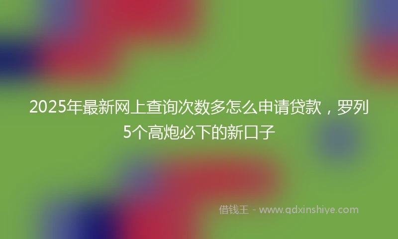 2025年最新网上查询次数多怎么申请贷款，罗列5个高炮必下的新口子