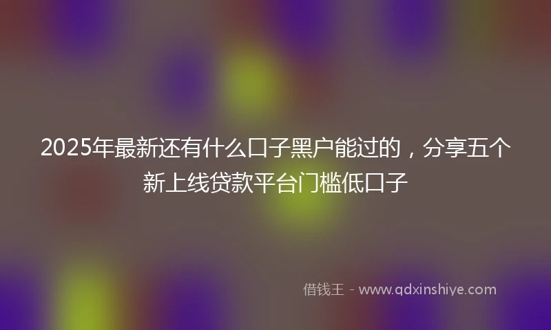 2025年最新还有什么口子黑户能过的，分享五个新上线贷款平台门槛低口子