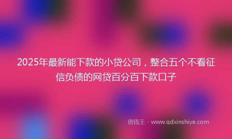 2025年最新能下款的小贷公司，整合五个不看征信负债的网贷百分百下款口子