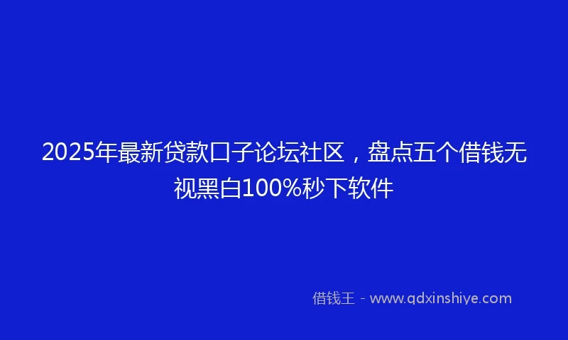 2025年最新贷款口子论坛社区，盘点五个借钱无视黑白100%秒下软件