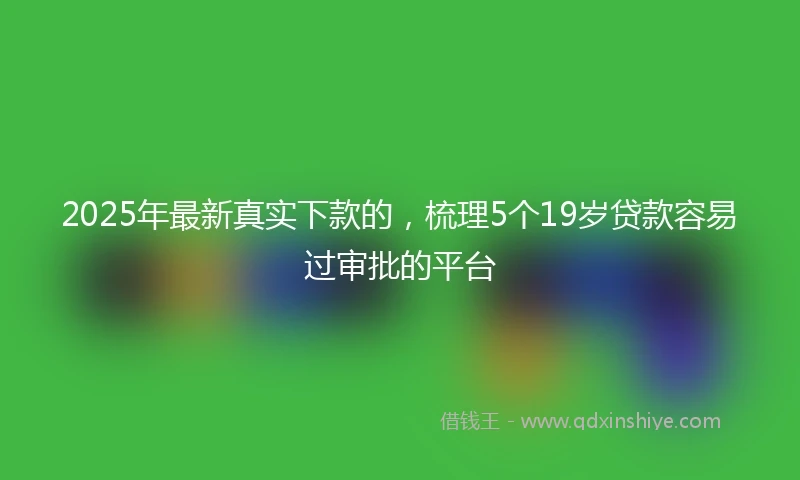 2025年最新真实下款的，梳理5个19岁贷款容易过审批的平台