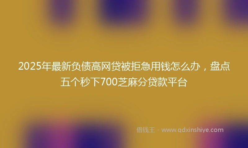 2025年最新负债高网贷被拒急用钱怎么办，盘点五个秒下700芝麻分贷款平台