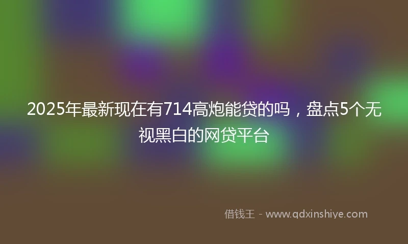 2025年最新现在有714高炮能贷的吗，盘点5个无视黑白的网贷平台