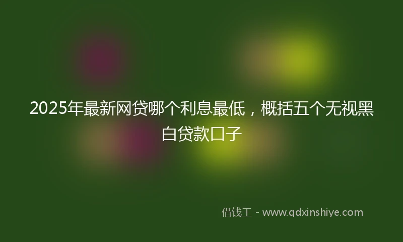 2025年最新网贷哪个利息最低，概括五个无视黑白贷款口子