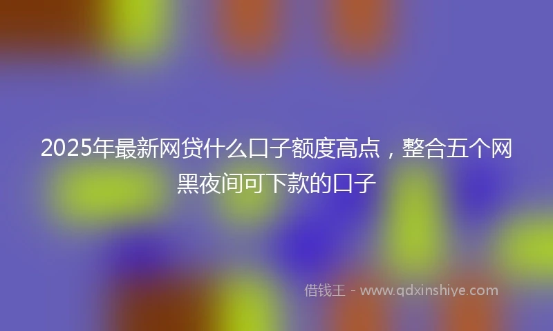 2025年最新网贷什么口子额度高点，整合五个网黑夜间可下款的口子