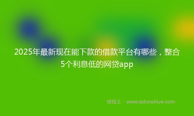 2025年最新现在能下款的借款平台有哪些，整合5个利息低的网贷app
