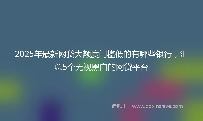 2025年最新网贷大额度门槛低的有哪些银行，汇总5个无视黑白的网贷平台
