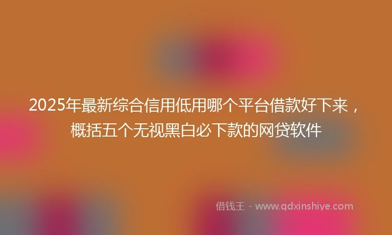 2025年最新综合信用低用哪个平台借款好下来，概括五个无视黑白必下款的网贷软件