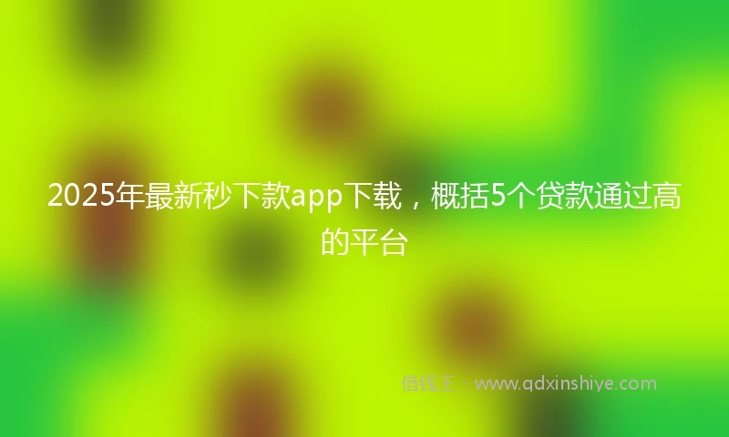 2025年最新秒下款app下载，概括5个贷款通过高的平台