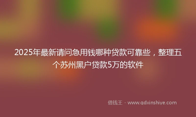 2025年最新请问急用钱哪种贷款可靠些，整理五个苏州黑户贷款5万的软件