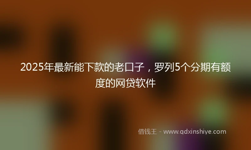 2025年最新能下款的老口子，罗列5个分期有额度的网贷软件