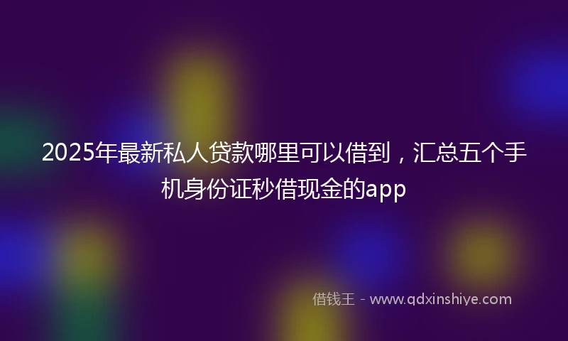 2025年最新私人贷款哪里可以借到，汇总五个手机身份证秒借现金的app