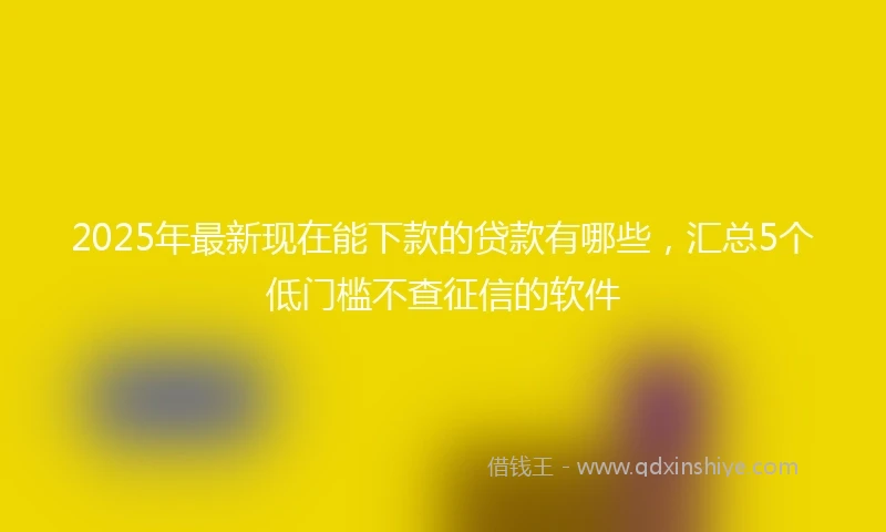 2025年最新现在能下款的贷款有哪些，汇总5个低门槛不查征信的软件