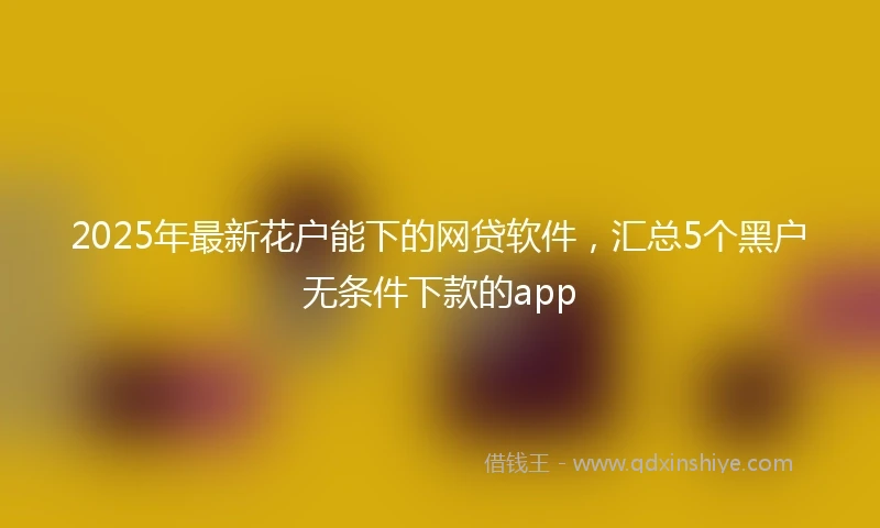 2025年最新花户能下的网贷软件，汇总5个黑户无条件下款的app