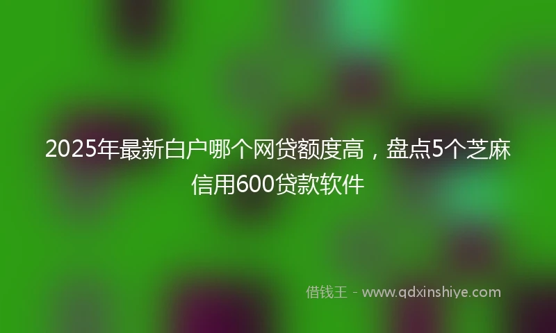 2025年最新白户哪个网贷额度高，盘点5个芝麻信用600贷款软件