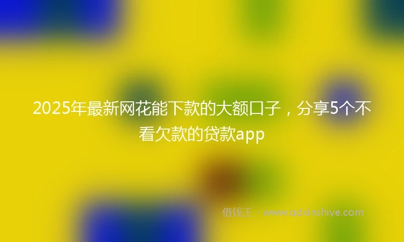 2025年最新网花能下款的大额口子，分享5个不看欠款的贷款app