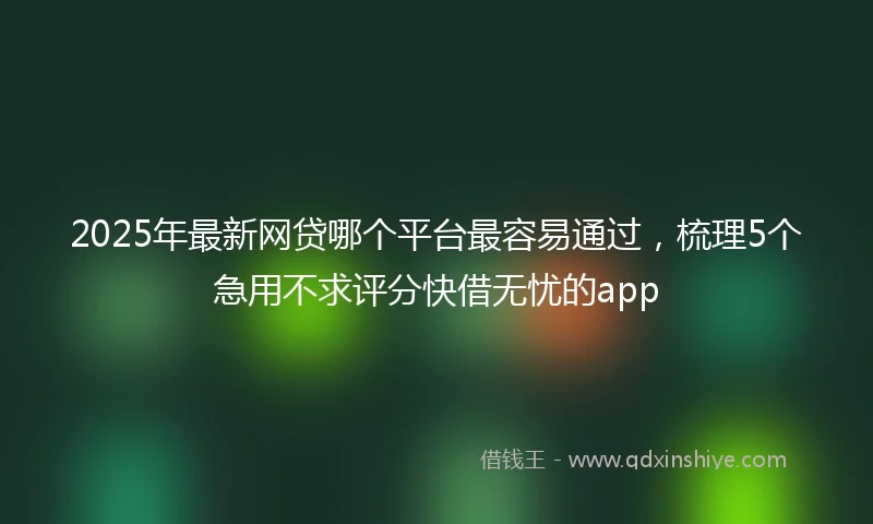 2025年最新网贷哪个平台最容易通过，梳理5个急用不求评分快借无忧的app