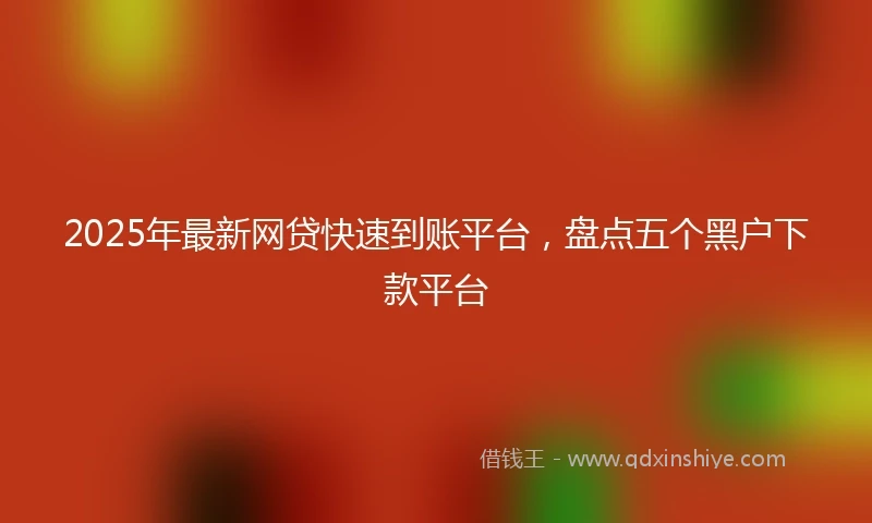 2025年最新网贷快速到账平台,盘点五个黑户下款平台