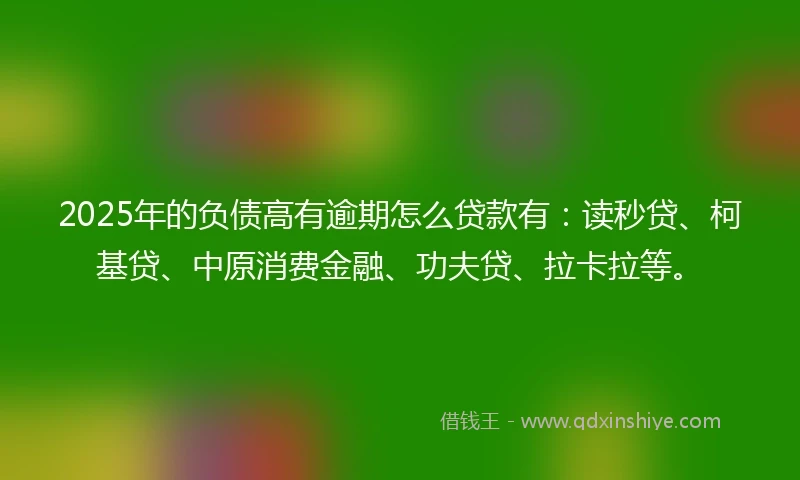 2025年的负债高有逾期怎么贷款有：读秒贷、柯基贷、中原消费金融、功夫贷、拉卡拉等。