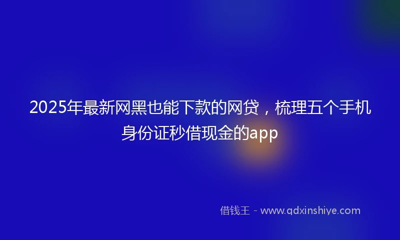 2025年最新网黑也能下款的网贷，梳理五个手机身份证秒借现金的app
