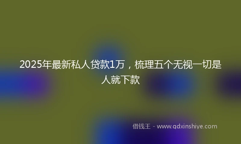 2025年最新私人贷款1万，梳理五个无视一切是人就下款