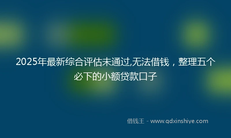 2025年最新综合评估未通过,无法借钱，整理五个必下的小额贷款口子