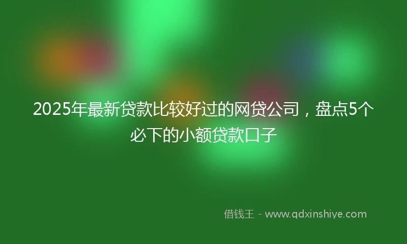 2025年最新贷款比较好过的网贷公司，盘点5个必下的小额贷款口子