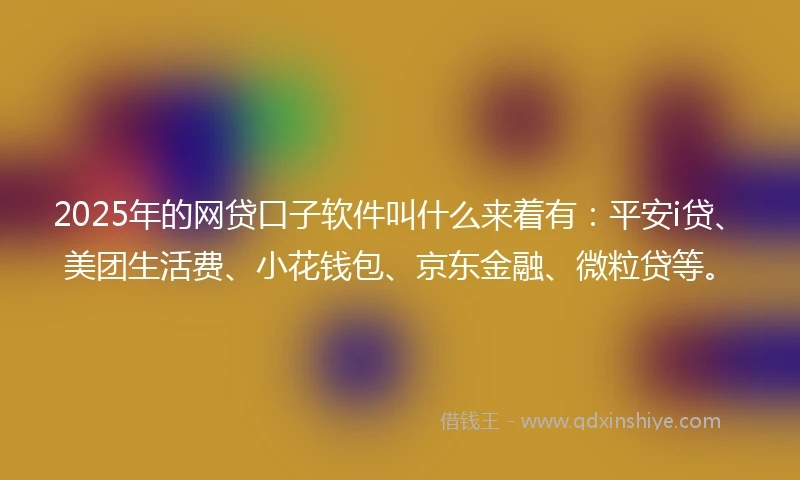 2025年的网贷口子软件叫什么来着有：平安i贷、美团生活费、小花钱包、京东金融、微粒贷等。