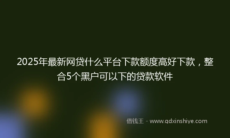 2025年最新网贷什么平台下款额度高好下款,整合5个黑户可以下的贷款软件