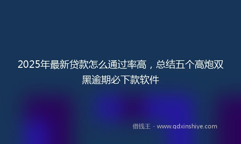 2025年最新贷款怎么通过率高，总结五个高炮双黑逾期必下款软件