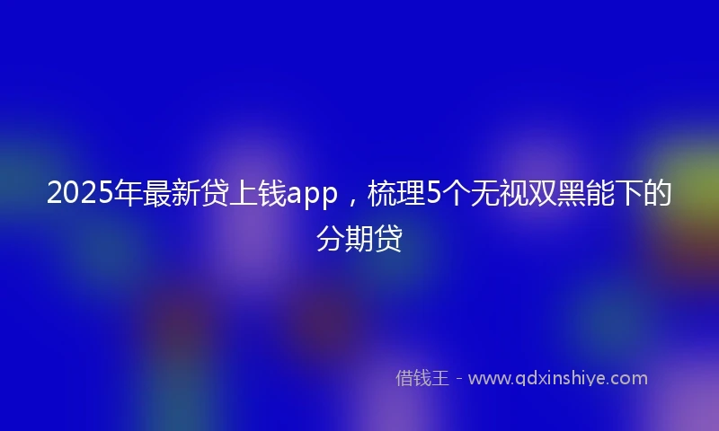 2025年最新贷上钱app，梳理5个无视双黑能下的分期贷