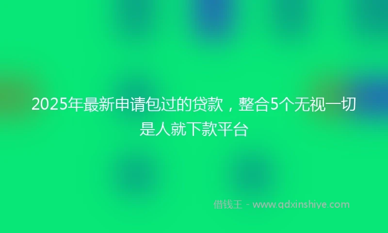 2025年最新申请包过的贷款，整合5个无视一切是人就下款平台