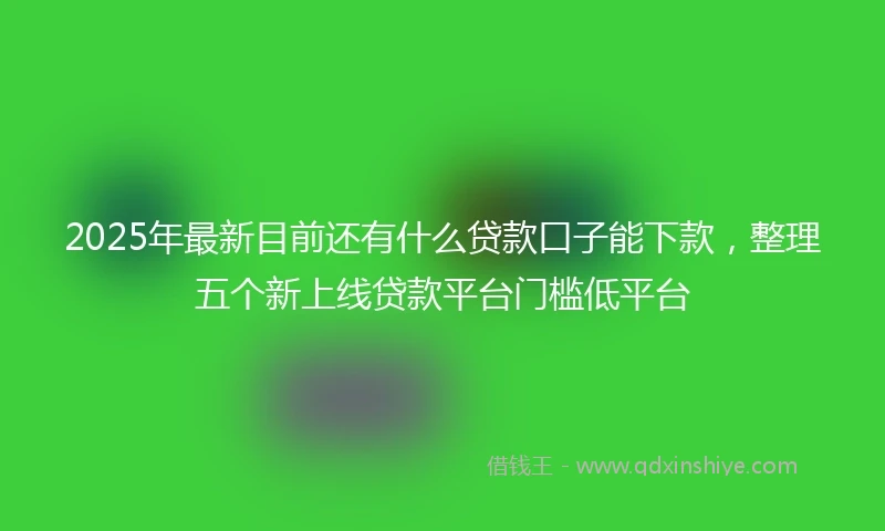 2025年最新目前还有什么贷款口子能下款，整理五个新上线贷款平台门槛低平台