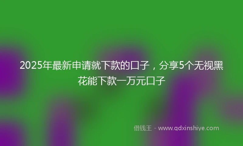 2025年最新申请就下款的口子，分享5个无视黑花能下款一万元口子