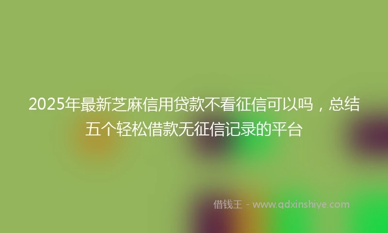2025年最新芝麻信用贷款不看征信可以吗，总结五个轻松借款无征信记录的平台