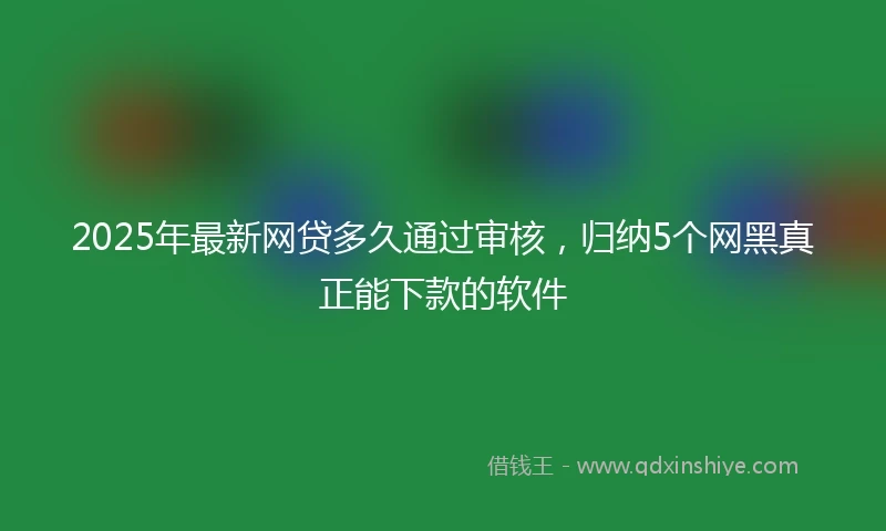 2025年最新网贷多久通过审核，归纳5个网黑真正能下款的软件